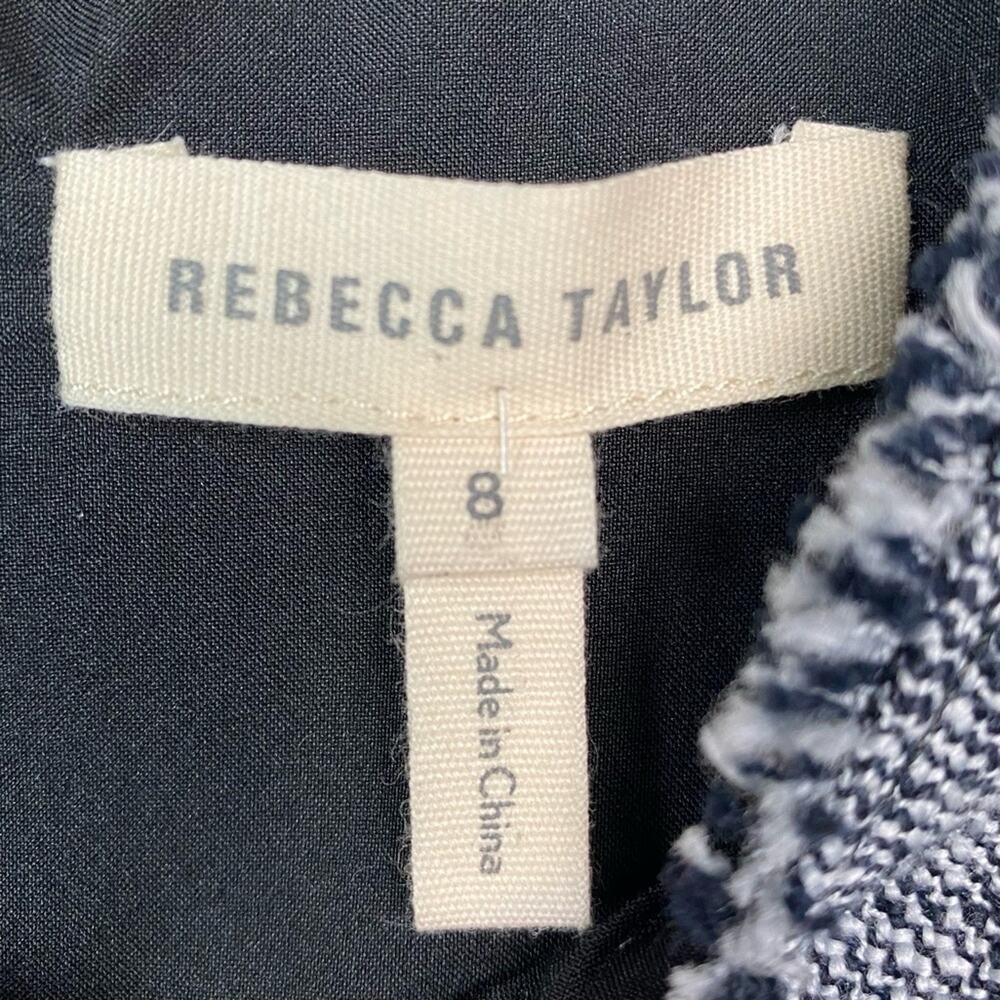 Rebecca Taylor Women's Sleeveless Slub Twill Dress Black and White Size 8 - Picture 5 of 11